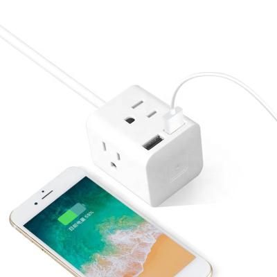 China Residential/General Purpose Power Strip Extension Socket Extension Cord with Cube 3 Prong USB Wonplug with 4 Multi Outlet and 5ft 43*43*77mm 120V.AC, 15A 15A for sale