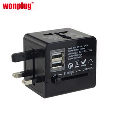 China Wonplug commercial patented design portable world travel adapter with usb charger port for sale