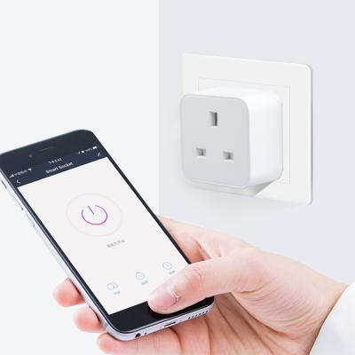 China Residential / Multi-Purpose Wireless UK Standard Grounding Tuya Life Google Smart Home Amazon Alexa Mini WiFi Smart Plug for sale