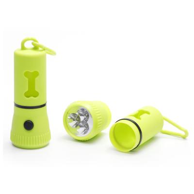 China Viable LED Flashlight Dog Waste Bag Dispenser With Button Battery Dog Poop Dispenser Bag Holder for sale