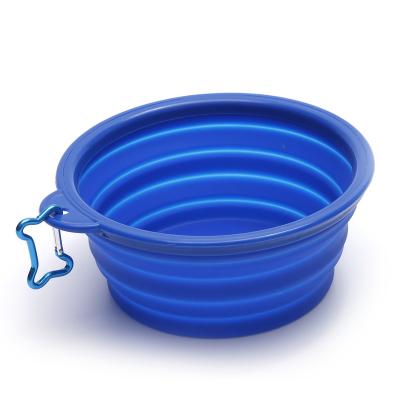 China Viable Colorful Plastic Collapsible Pet Bowl Large Capacity Portable Rubber Dog Bowl for sale