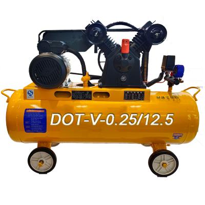 China Piston Air Compressor 380V 1.5kw 2.0HP 8bar Oil Free Belt Driven Air Compressor For Painting V-0.25/8/12.5 for sale