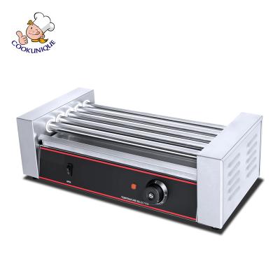 China Hotels CE Approved Commercial Electric Hot Dog Grill 5-Roller Hot Dog Machine for sale