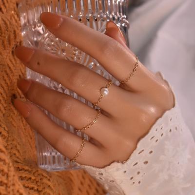 China CLASSIC wash your hands without removing pearl ring chain plain natural freshwater ring classic supple soft temperament can be OE for sale