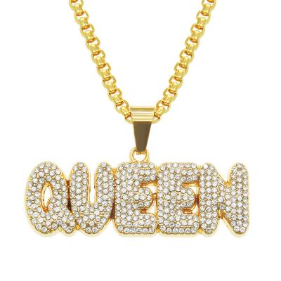 China Punk Hip Hop Diamond Pendant Letter Necklace for sale