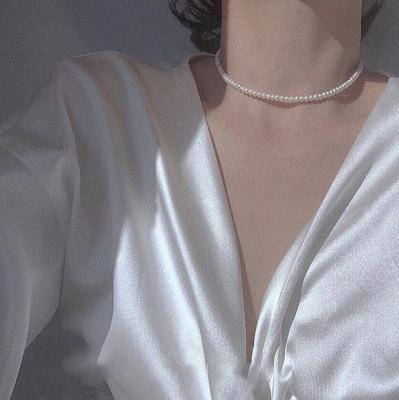 China CLASSIC Fine Clavicle Chain Choker Necklace Natural Pearl Hepburn Wind Day 14K Gold Wrapped Annual Gift Wedding for sale