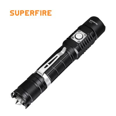 Cina Supfire High Light Self Rechargeable USA CREE Defensive Flashlight Led Pocket Tactical Waterproof Clip Torch Light Flashlights Flashlight in vendita