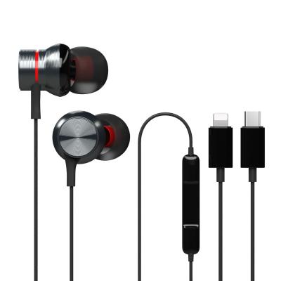 China Powerful Bass In-Ear Headphones Stereo Bass Headset Metal Wired Earphone With MIC For Iphone8/XS/13 For Apple for sale