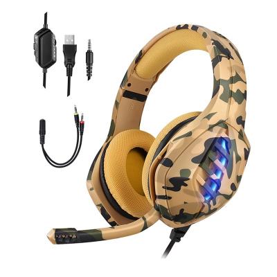 China Various Camouflage Factory Sale Earphone Appearance Headphones Colorful Lights Earphone for sale