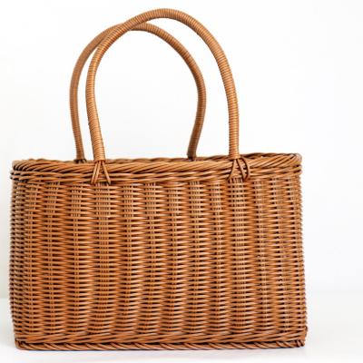 China China Amazon Hot Sale Outdoor Natural Handwoven Rattan Patio Bag Picnic Basket for sale