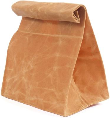 China Canvas Lunch Pouch Pack Easy Carrying Organic Reusable Eco - Friendly Foldable Waxed Bag for sale