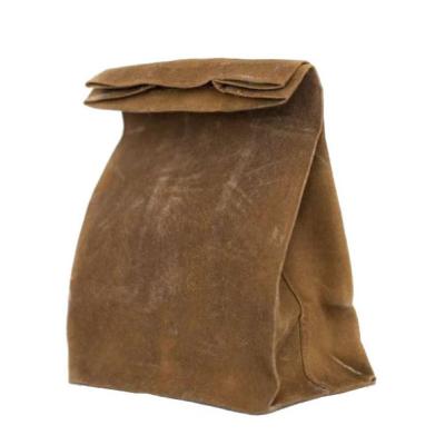 China Organic Reusable Eco - Friendly Foldable Waxed Canvas Easy Carry Lunch Bag for sale