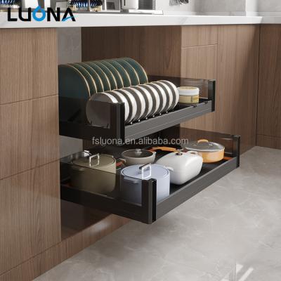 China Modern Buffet Accessories Galley Hardware With Aluminum Alloy And Glass Modular Storage Baskets For Furniture for sale