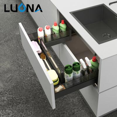 China Sustainsble Multi-Use Buffet Accessories Organizer U-Shaped Drawer With Glass Storage Pull Out Basket Under Sink for sale