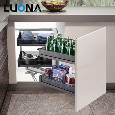 China New Design Aluminum Alloy Sustainable Kitchen Magic Corner Blind Corner for sale