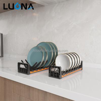 China Flexible Used Aluminum Alloy Kitchen Storage Plate And Bowl Rack for sale