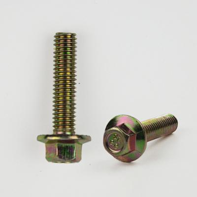 China M8 M10 Cars Hex Head Bolt With DIN Serration Galvanized Hexagon Flange Bolts for sale