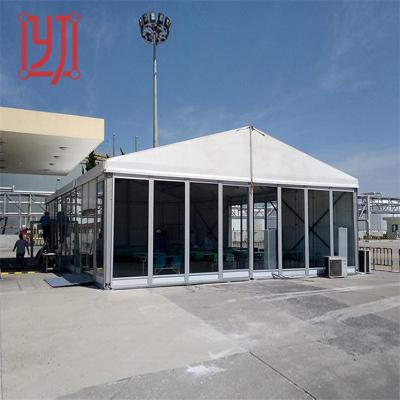 China 20*50m white porcelain large clean span storage exhibition marquee tent for trade show for sale