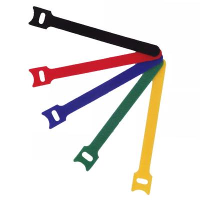 China Viable Adjustable Hook-And-Loop Ties Back-to-Back Customizable Self-Handle Hook-And-Loop Colorful Double Sided Cable Tie Ties for sale