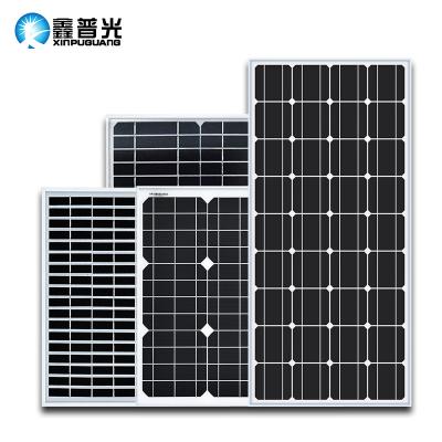 China Monocrystal Glass Solar Panel 12V 100W Solar Photovoltaic Battery Panel 182mmx182mm for sale