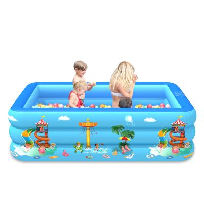 China Hot sale cheap inflatable garden outdoor above ground swimming pool customizable kids piscina 180*145*55cm for sale