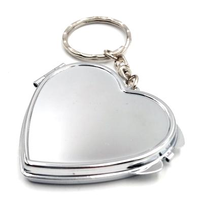 China Souvenir Gifts Promotion Beauty Hand Around Makeup Compact Empty Mirror Key Chain for sale