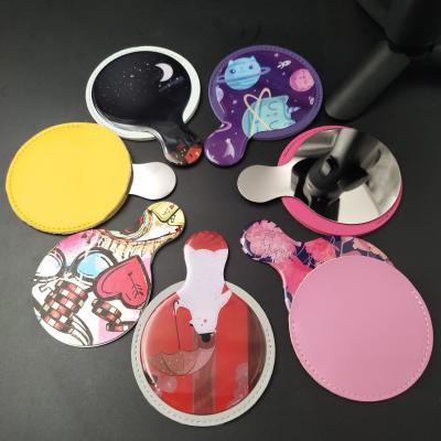 China Custom Wholesale Cute Custom Private Label Logo Square Shapes Mini Cosmetic Hand Mirrors Magnifying Hand Held Mirror for sale