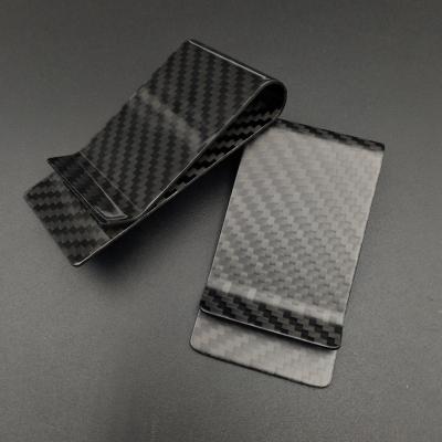 China High Quality Real Carbon Fiber Men's Minimalist Real Carbon Fiber Credit Card Holder Money Clip for sale