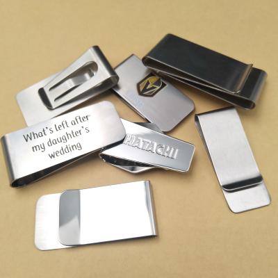 China Custom Wholesale Europe Logo Metal Stainless Steel Money Clip Clips for sale