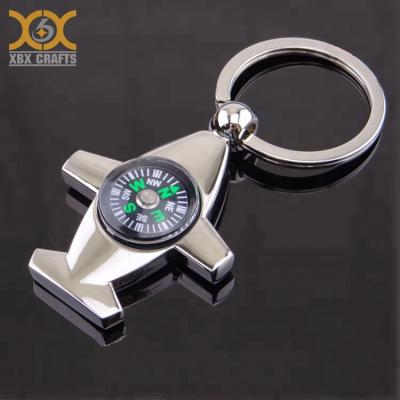 China Promotion Gift Hot Selling Compass Star Shape Key Chain Airplane Key Chain for sale