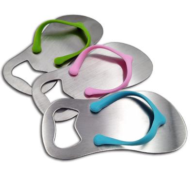 China Viable Wholesale Custom Mixed Color Metal Flip Flop Bottle Opener With Logo for sale