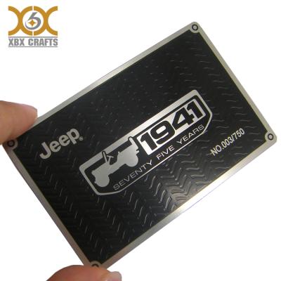 China Europe Stainless Steel Laser Etching Black Metal Business Card for sale