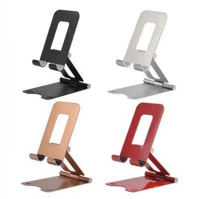 China Foldable Metal Foldable Hands-Free Adjustable Cradle Angle View Stand Holder Stand Desktop Home Office Tablet Mobile Phone Holder Dock for Apple iPhone for sale