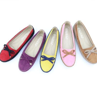 China Factory Sale Deodorization Candy Color Bow Loafers Ballet Flat Flats Comfortable Ladies Shoes Women Shoes for sale