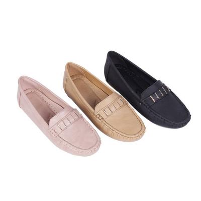 China Wholesale Deodorization Women Pure Color Leather Ballet Flats Shoes Loafers For Slip On Female Flats Buckle Loafers for sale