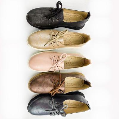 China Fashion retro faux PU leather ladies shoes deodorization factory direct sale cheap women's casual shoes for sale