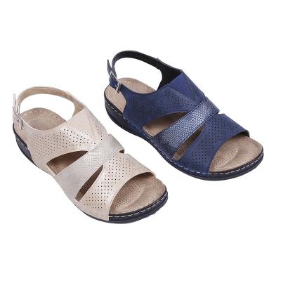 China Fashion Trend Summer Women's Open Toe Sandals Vintage Platform Anti-Slip Breathable Leather Casual Female Sandals for sale