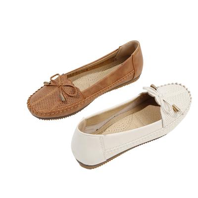 China Deodorization Women Loafers Shoes Ballet Flats Ladies Shoes Leather Trim Spring Female Loafers Ballerina Casual Shoes for sale