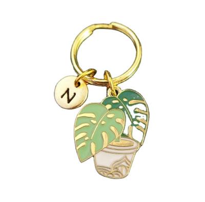 China Customized Wholesale Custom Metal Craft Decorated Green Leaf Factory Enamel Key Chain Pin for sale