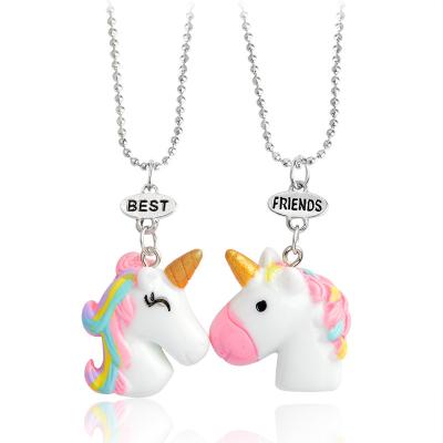 China Decorate Sunicorn Keychains Bff Pendant Best Friends Horse New Horse Jewelry Animal Birthday Gift For Friend Ladybro for sale