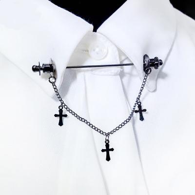 China Brand New Formal Pin Tassel Chain With Customized Cross Dress Shirt Collar Badges From China for sale