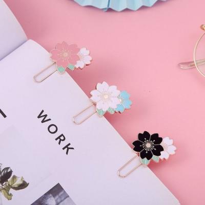 China China Quality Metal Bookmarks Page Marker Metal Clip Flower Paper Bookmark for sale