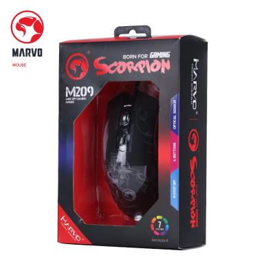 China Mini Marvo Raton Para juegos 6D 7 color gaming mouse computer gamer USB backlit mouse wired mouse gamer for sale