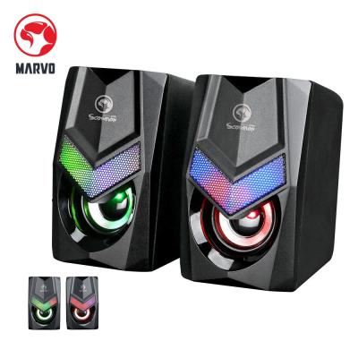 China Phone Operate Marvo 2.0 RGB Gaming Stereo Speaker Wired Speaker / Small Size Speaker / Promotion for sale