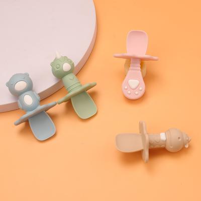 China BPA Free Colorful Soft Baby Training Spoon Silicone Baby Feeding Spoon for sale