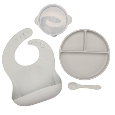 China BPA Free Custom High Quality Food Grade Soft Waterproof Silicone Baby Bib With Food Catcher for sale