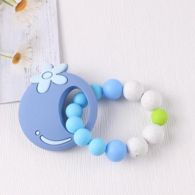 China Eco-Friendly Food Grade Silicone Teether Baby New Cartoon Boho Wristband Fruit Ring Comfort Toy Silicone Chewing Beads Teether for sale