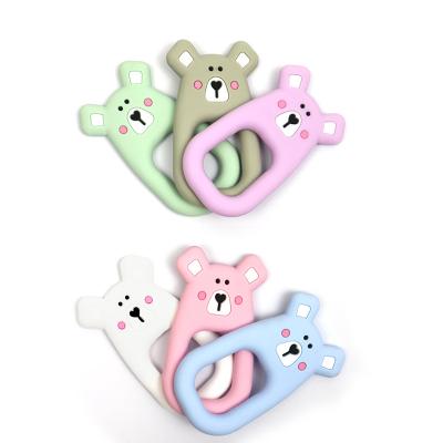 China Organic Baby Teethers Ring Food Grade Animals Baby Teethers Cartoon Teethers Silicone Antibacterial Rubber Baby Mouse Toys for sale