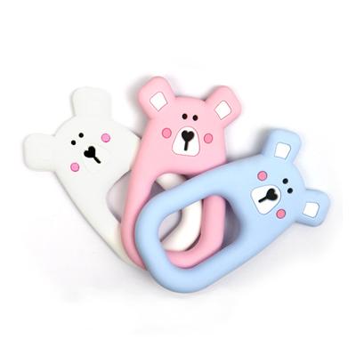 China New A Design Antibacterial Mouse Textured Animal Soft Free Edible Grade Ring Teether Baby Teether Bpa Silicone Baby Teethers for sale