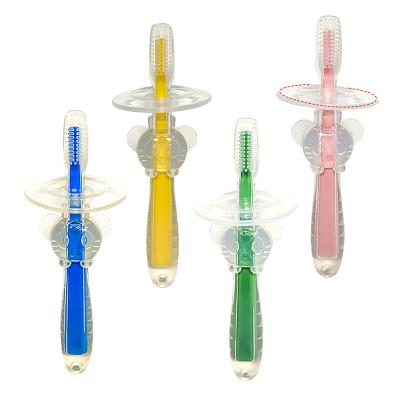 China Disposable Oral Baby Toothbrush Massager Infant Teether Soft Teething Brush For Tooth Cleaning for sale